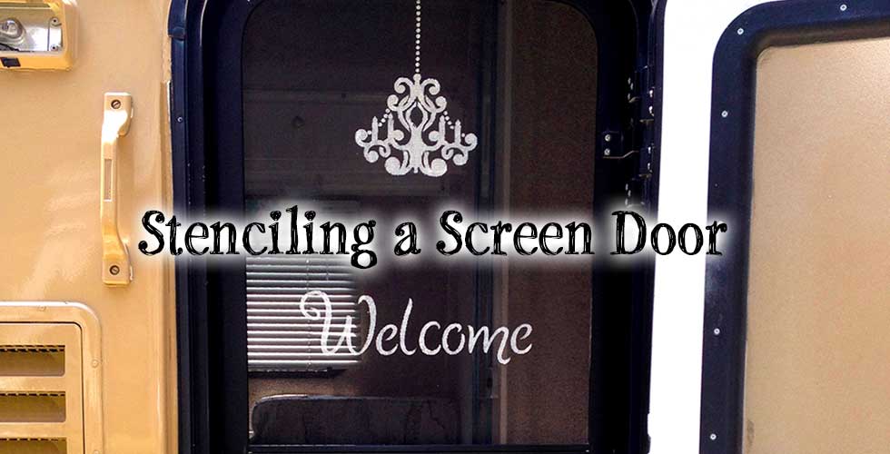 Stenciling the Screen Door on a Casita Travel Trailer