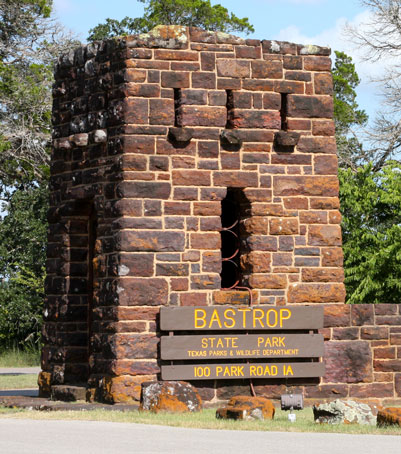 Entrance Sign to Bastrop State Park Texas